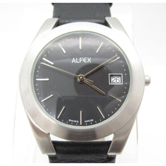 Women's Alfex Swiss Made Quartz WR Analog 35mm Dial Causal Round Watch (F101) - Picture 1 of 10